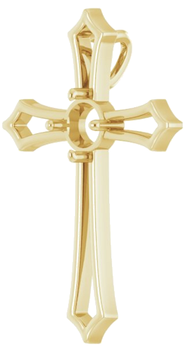 Pakabukas „Accented Cross“ 14k yellow gold Round 4.8mm (2)