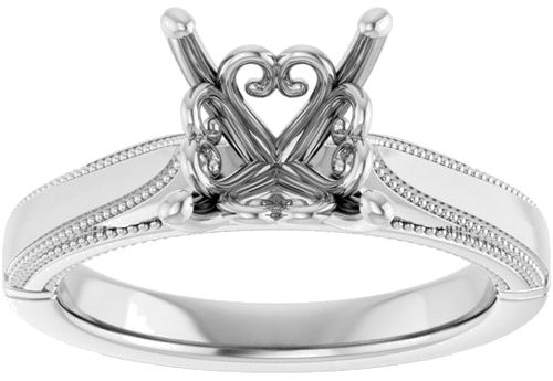 Sužadėtuvių Žiedas „Solitaire“ 14k white gold Square 6.5mm (3)