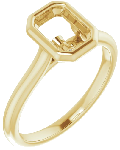 Sužadėtuvių Žiedas „Bezel-Set Accented“ 14k yellow gold Emerald 7mm x 5mm (1)