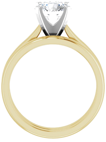 14K Yellow White 7.5 mm Round Solitaire Engagement Ring Mounting (6)