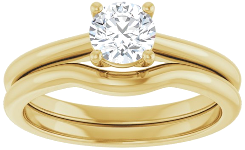 14K Yellow 5.2 mm Round Solitaire Engagement Ring Mounting (7)