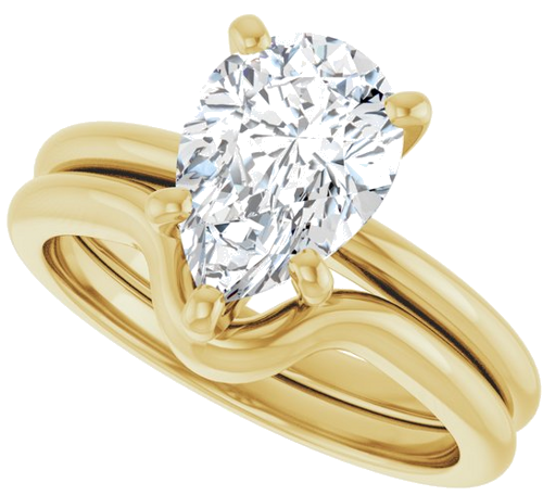 Sužadėtuvių Žiedas „Solitaire“ 18k yellow gold Pear 10mm x 7mm (10)