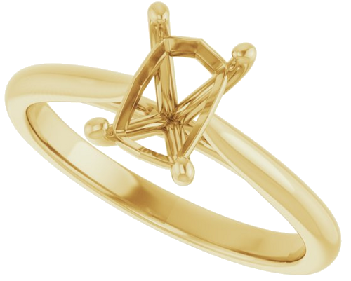 14K Yellow 7x5 mm Emerald Solitaire Engagement Ring Mounting (5)