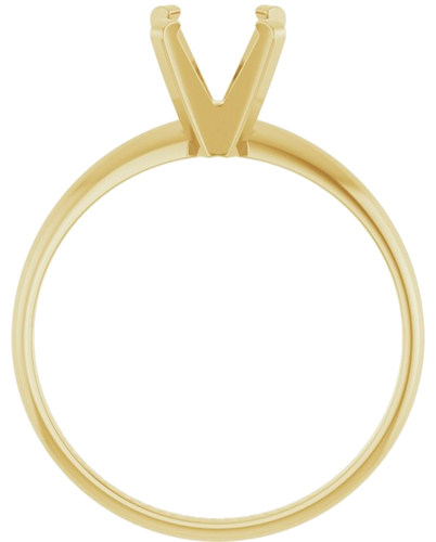 14K Yellow 6.5 mm Round Ultra-Lightweight Solitaire Engagement Ring Mounting (2)