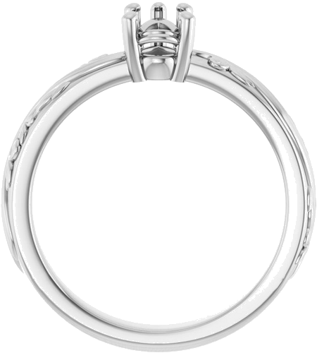Sužadėtuvių Žiedas „Solitaire Sculptural“ 14k white gold Pear 6.5mm x 4.5mm (2)
