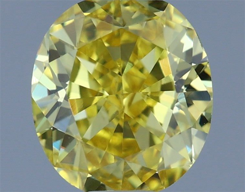 0.65 carat Fancy Vivid Yellow-VS1 Natūralus Oval Deimantas (1)