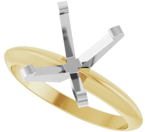 14K Yellow White 10 x 8 mm Oval Solitaire Engagement Ring Mounting (5)