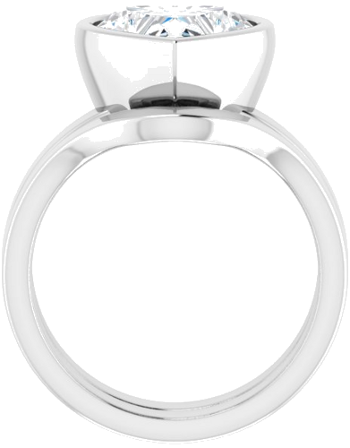 Sužadėtuvių Žiedas „Bezel-Set Solitaire“ 925 Sidabro Heart 10mm (7)