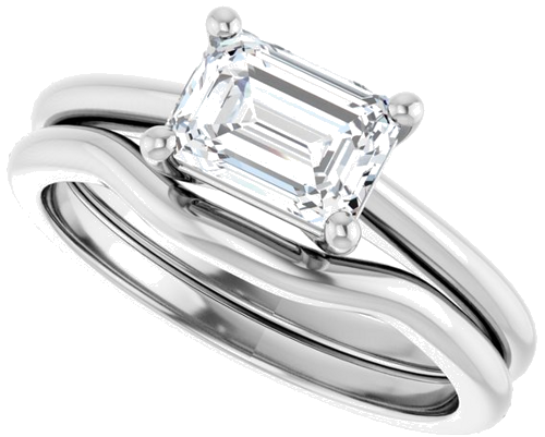 14K White 7x5 mm Emerald Solitaire Engagement Ring Mounting (10)