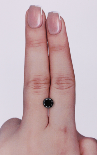0.98 carat Fancy Black-VVS2 Excellent cut Natūralus Round Deimantas (1)
