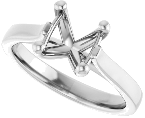 Sužadėtuvių Žiedas 14k white gold Cushion 7mm (5)