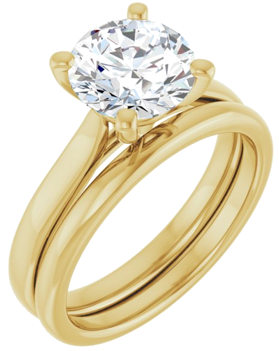 14K Yellow 8 mm Round Engagement Ring Mounting (6)