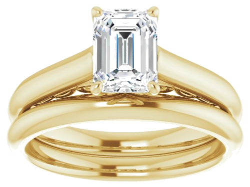 Sužadėtuvių Žiedas „Sculptural“ 14k yellow gold Emerald 7mm x 5mm (8)