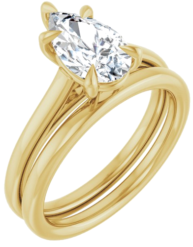 Sužadėtuvių Žiedas „Claw-Pong“ 14k yellow gold Pear 10mm x 6mm (6)