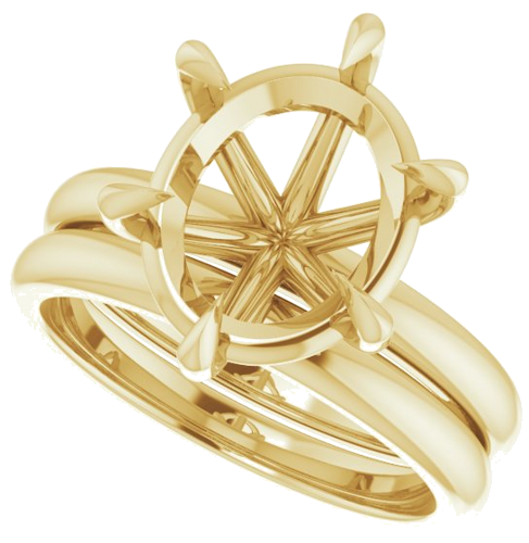 Sužadėtuvių Žiedas „Claw-Prong“ 10k yellow gold Oval 12mm x 10mm (10)