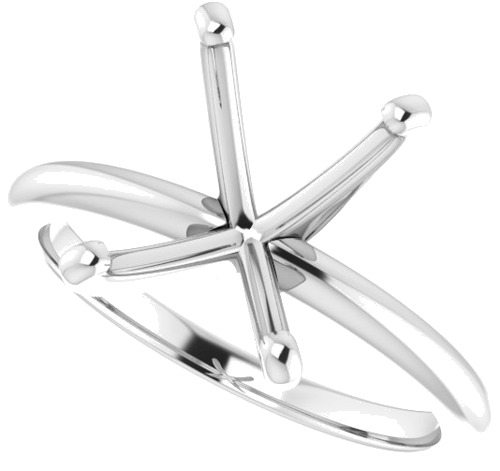 14K White  10x8 mm Emerald Solitaire Engagement Ring Mounting (5)