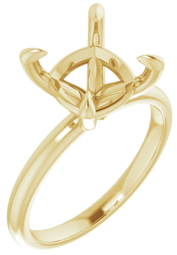 14K Yellow  9x9 mm Cushion Solitaire Engagement Ring Mounting (1)