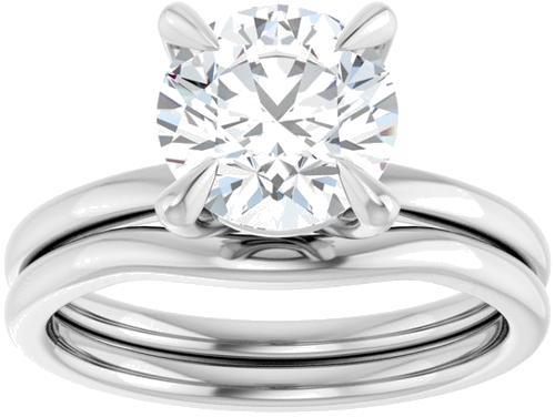 Sužadėtuvių Žiedas 14k white gold Round 8mm (8)