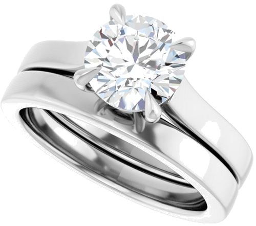 Sužadėtuvių Žiedas „Claw-Prong“ 14k white gold Round 7.4mm (10)