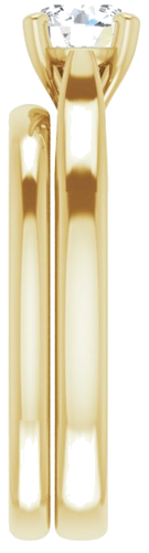 Sužadėtuvių Žiedas „Solitaire“ 585 Geltonojo Aukso Round 5.5mm (9)