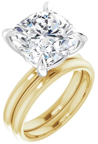 Sužadėtuvių Žiedas „Solitaire“ 14k yellow/white gold Cushion 11mm (6)