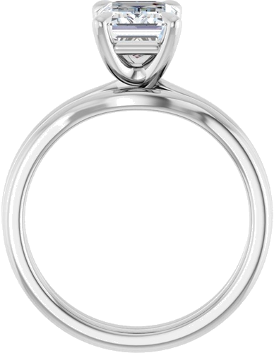 Sužadėtuvių Žiedas 14k white gold Emerald 8mm x 6mm (7)