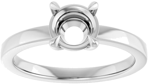 Sužadėtuvių Žiedas „Claw-Prong Solitaire“ 14k white gold Round 6.5mm (3)
