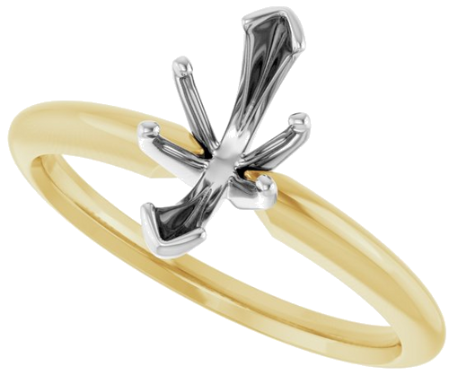 14K Yellow   White 10x5 mm Marquise Solitaire Engagement Ring Mounting (5)