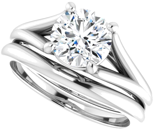 Sužadėtuvių Žiedas „Solitaire“ 14k white gold Round 7mm (10)