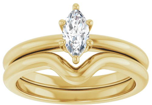 Sužadėtuvių Žiedas 14k yellow gold Marquise 7mm x 3.5mm (8)