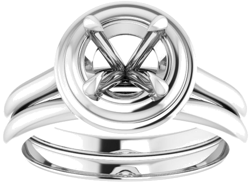 Sužadėtuvių Žiedas „Claw-Prong Solitaire“ 14k white gold Round 6.5mm (8)