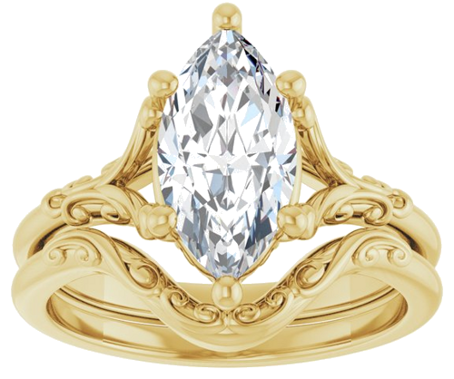 Sužadėtuvių Žiedas „Solitaire“ 14k yellow gold Marquise 12mm x 6mm (8)