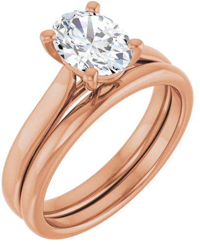 14K Rose 8x6 mm Oval Engagement Ring Mounting (6)