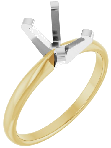 Sužadėtuvių Žiedas „Solitaire“ 14k yellow/white gold Emerald 7.5mm x 5.5mm (1)