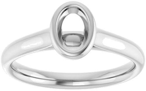 Sužadėtuvių Žiedas „Bezel-Set Solitaire“ 14k white gold Oval 6mm x 4mm (3)
