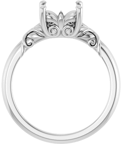 Sužadėtuvių Žiedas „Solitaire“ 14k white gold Square 6.5mm (2)