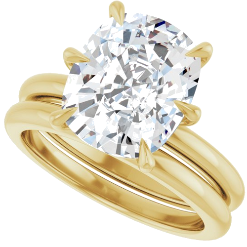 Sužadėtuvių Žiedas „Solitaire“ 14k yellow gold Elongated Cushion 11mm x 9mm (10)