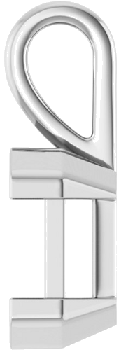 Continuum Sterling Silver 10x8 mm Emerald Pendant Mounting (3)