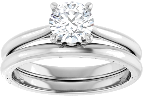 14K White 5.8 mm Round Solitaire Engagement Ring Mounting (8)
