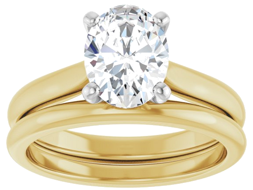 Sužadėtuvių Žiedas 14k yellow/white gold Oval 8.5mm x 6.5mm (8)