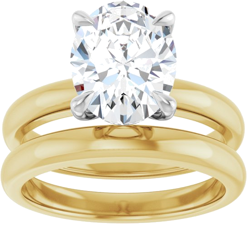 Sužadėtuvių Žiedas „Solitaire“ 585 Baltojo Ir Geltonojo Aukso Oval 10mm x 8mm (8)