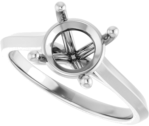 Sužadėtuvių Žiedas „Claw-Prong“ 14k white gold Round 8.2mm (5)