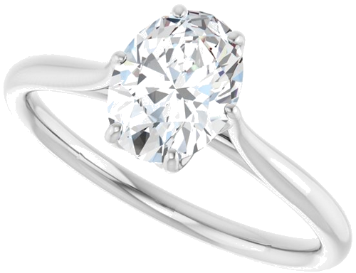 Sužadėtuvių Žiedas „Cathedral-Style Solitaire“ 10k white gold Oval 8mm x 6mm (10)