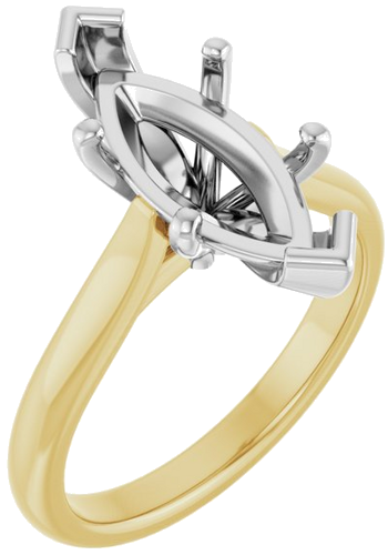 Sužadėtuvių Žiedas 14k yellow/white gold Marquise 15mm x 7mm (1)