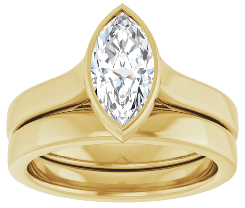 Sužadėtuvių Žiedas „Bezel-Set Solitaire“ 14k yellow gold Marquise 10mm x 5.5mm (8)