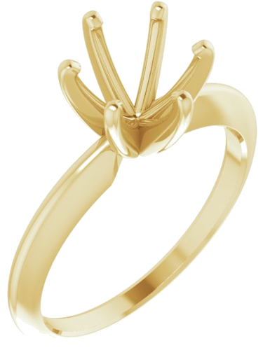 Sužadėtuvių Žiedas „Solitaire“ 585 Geltonojo Aukso Round 7.3mm x 7.7mm (1)