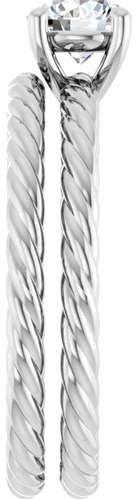 Sužadėtuvių Žiedas „Solitaire“ 585 Baltojo Aukso Round 5.2mm (9)