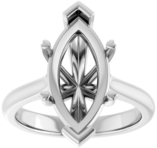 Sužadėtuvių Žiedas „Hearts on Top™“ 14k white gold Marquise 16mm x 8mm (3)