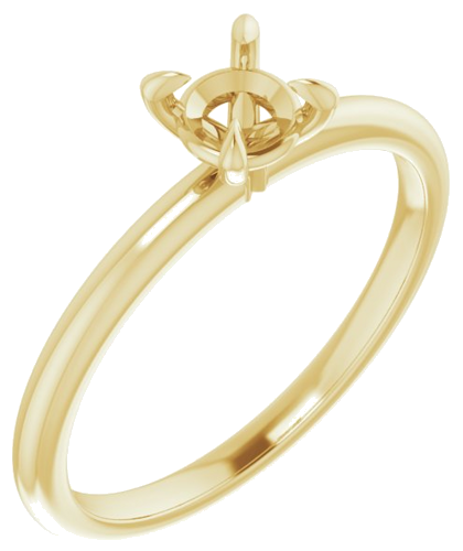 14K Yellow  4.8 mm Round Solitaire Engagement Ring Mounting (1)