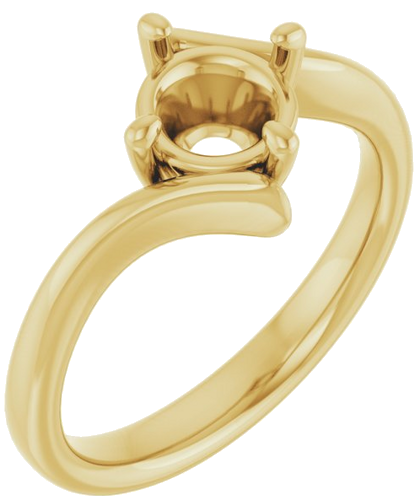 Sužadėtuvių Žiedas „Solitaire Bypass“ 14k yellow gold Round 6.5mm (1)